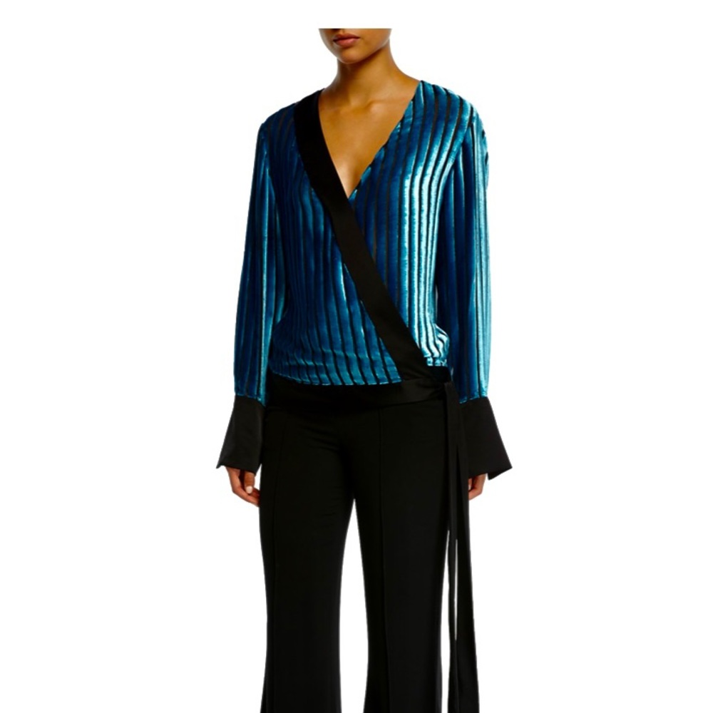 DVF velvet and silk blouse,NWT